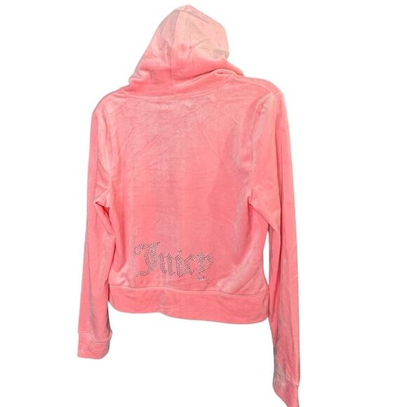 Juicy Couture Bling Velour Tracksuit Hoodie Shorts Set Flamingo Pink M,L, XL NWT - Picture 6 of 11